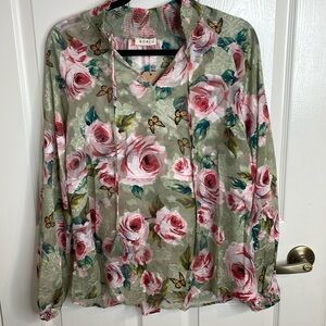 Kori Chiffon Top size L NWT